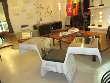 INVADER - Stainless steel chair with armrests by ICI ET LÀ - view 3
